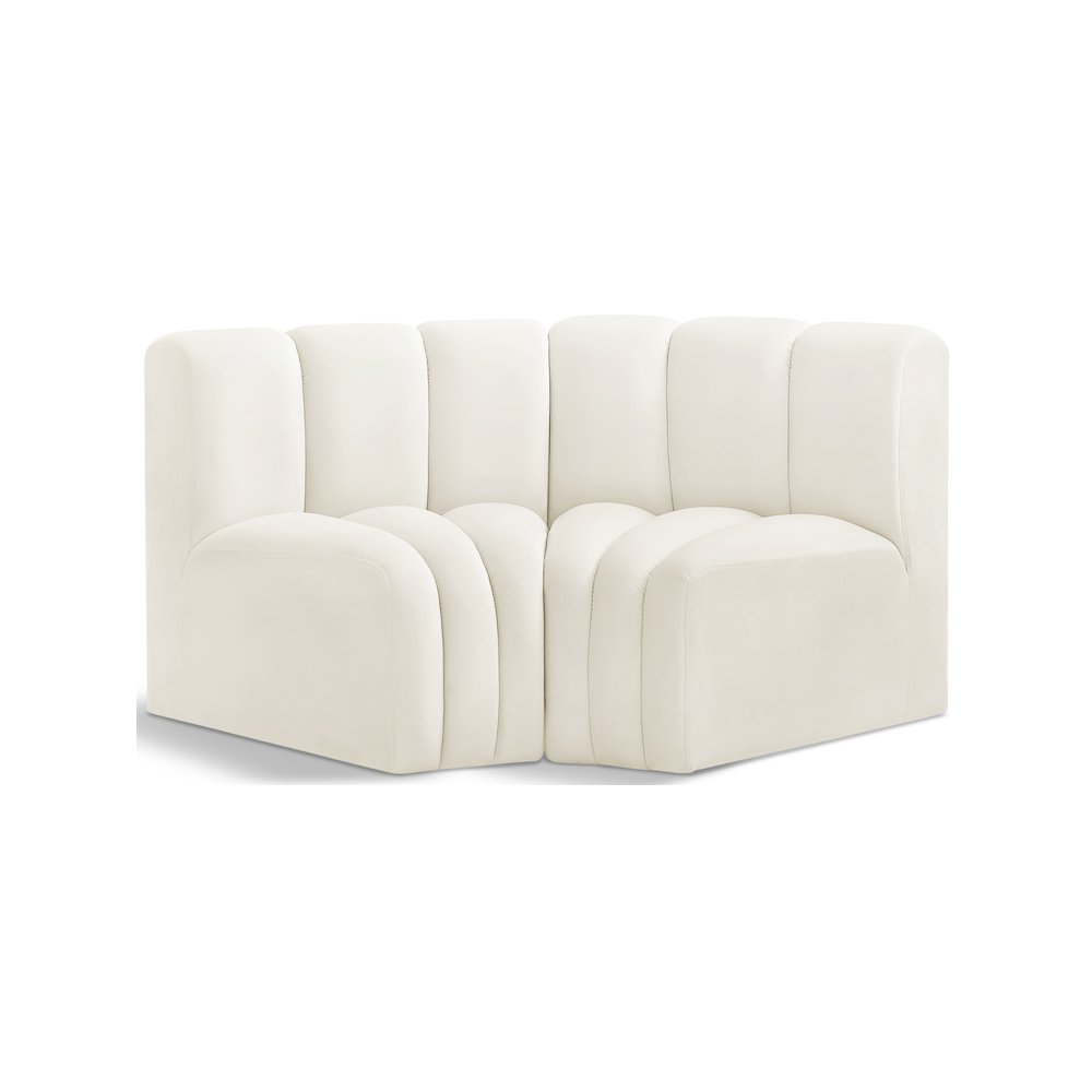 Arc Cream Velvet Modular Sofa
