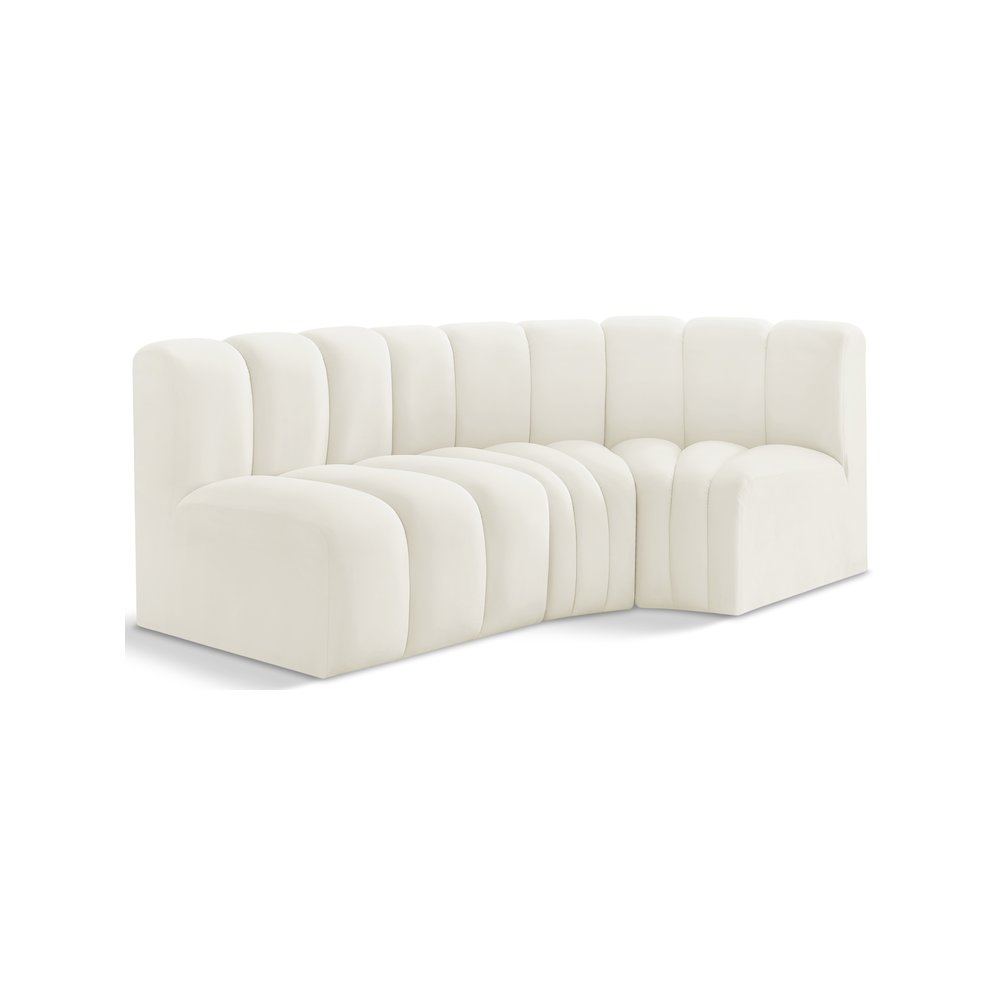 Arc Cream Velvet Modular Sofa