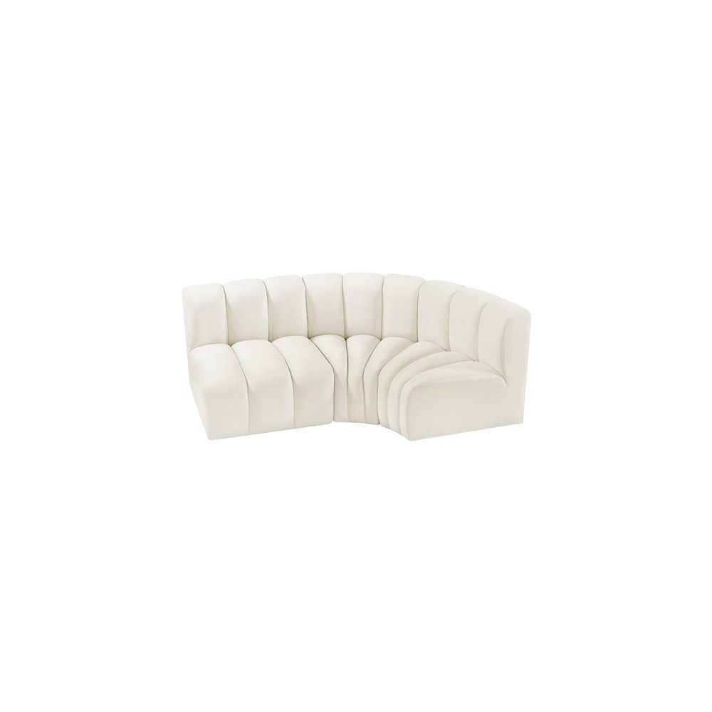 Arc Cream Velvet Modular Sofa