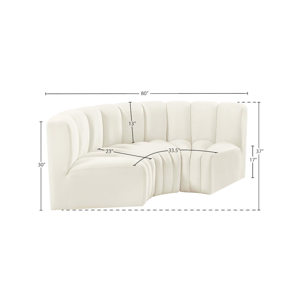 Arc Cream Velvet Modular Sofa