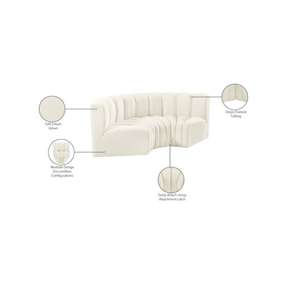 Arc Cream Velvet Modular Sofa