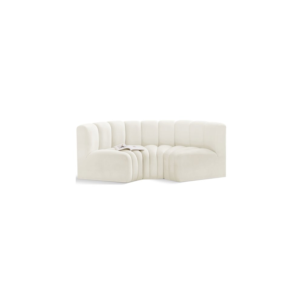 Arc Cream Velvet Modular Sofa