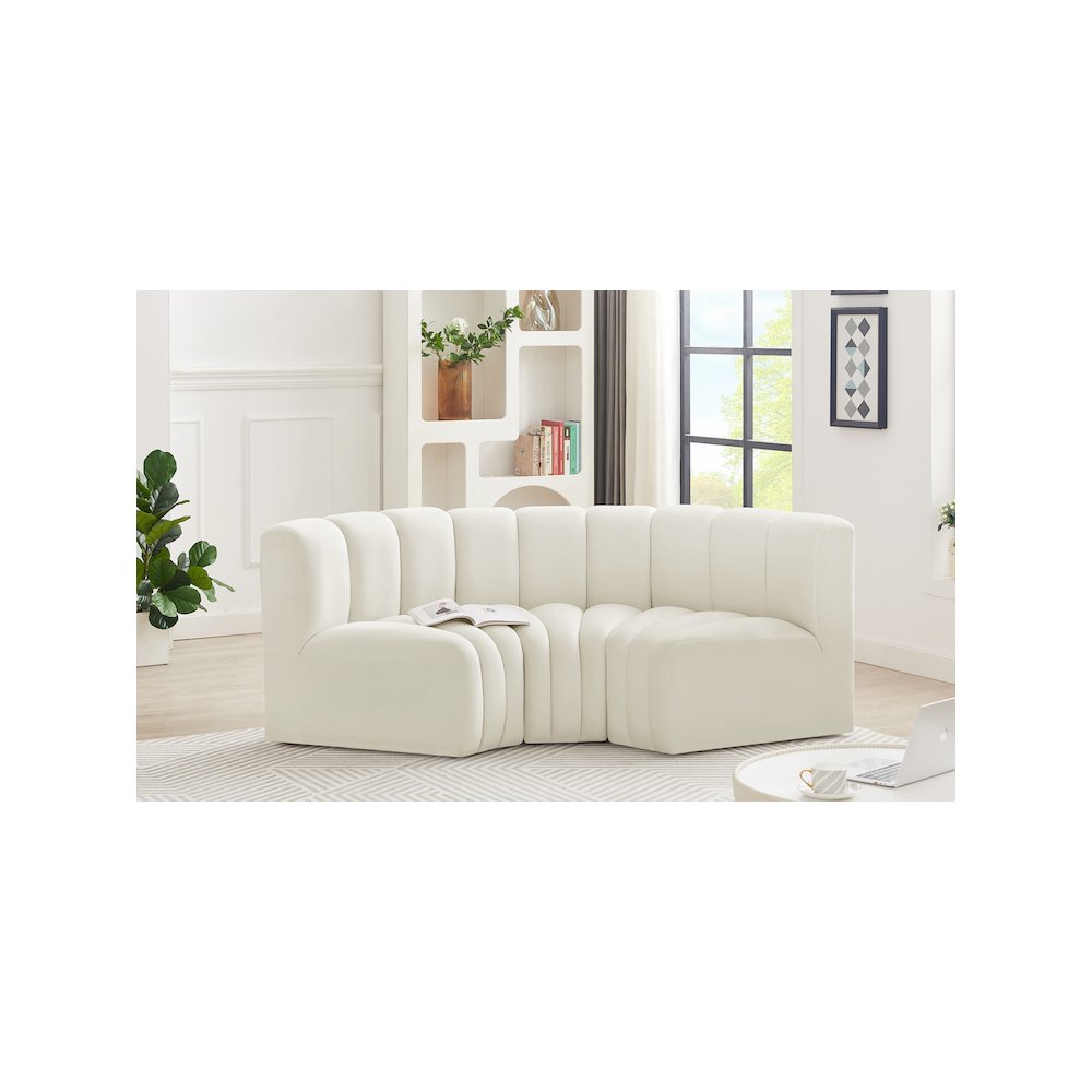 Arc Cream Velvet Modular Sofa