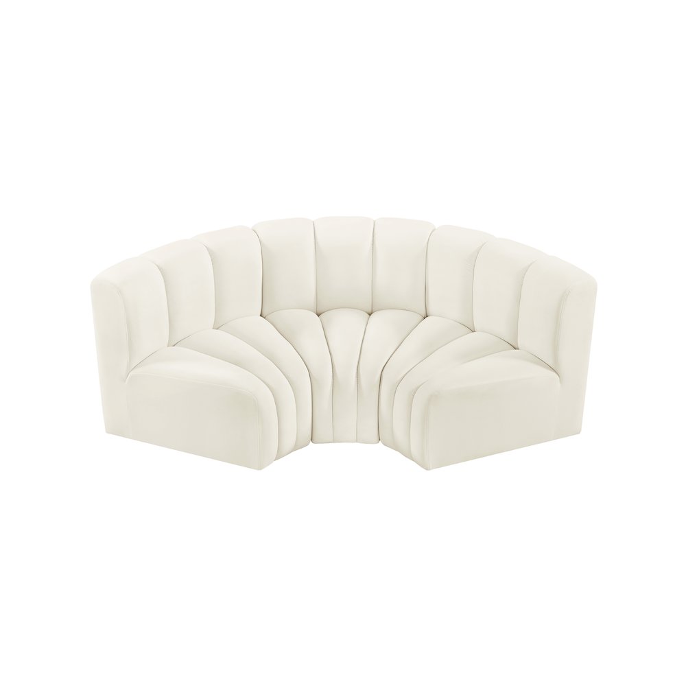 Arc Cream Velvet Modular Sofa