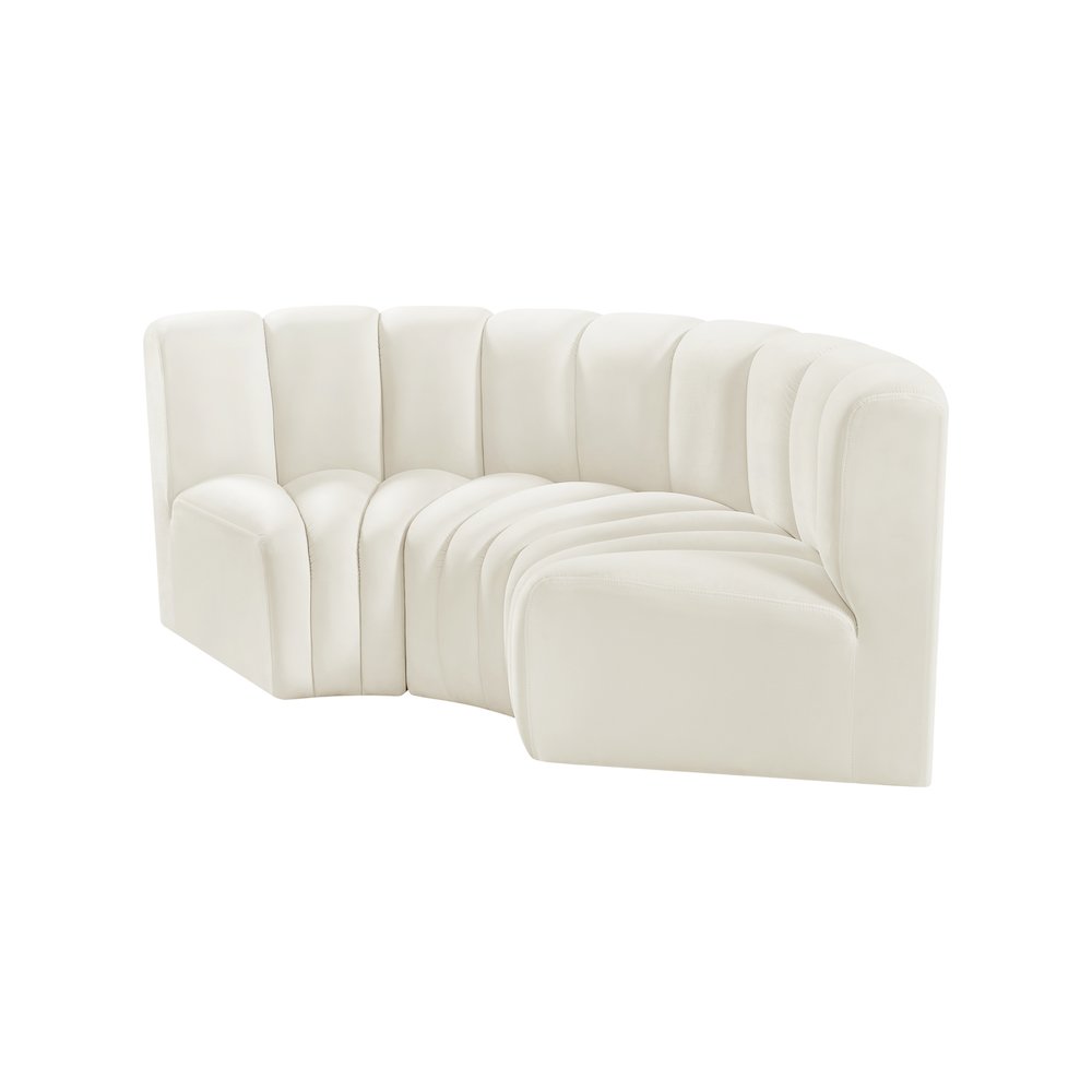 Arc Cream Velvet Modular Sofa