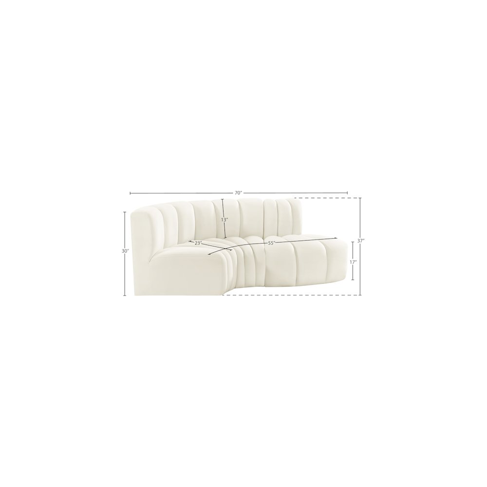 Arc Cream Velvet Modular Sofa