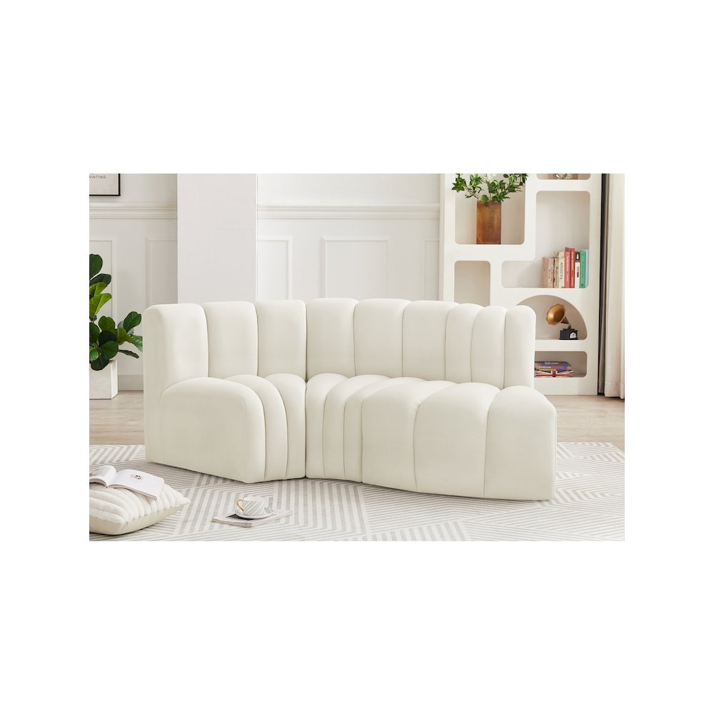 Arc Cream Velvet Modular Sofa