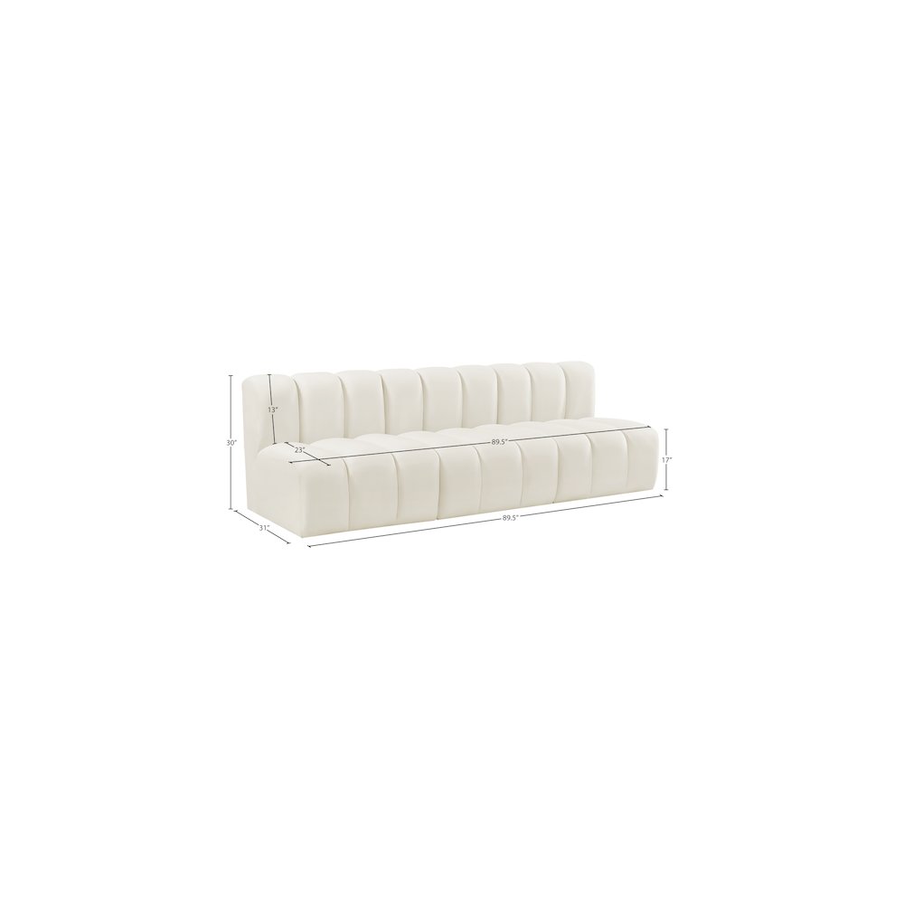 Arc Cream Velvet Modular Sofa