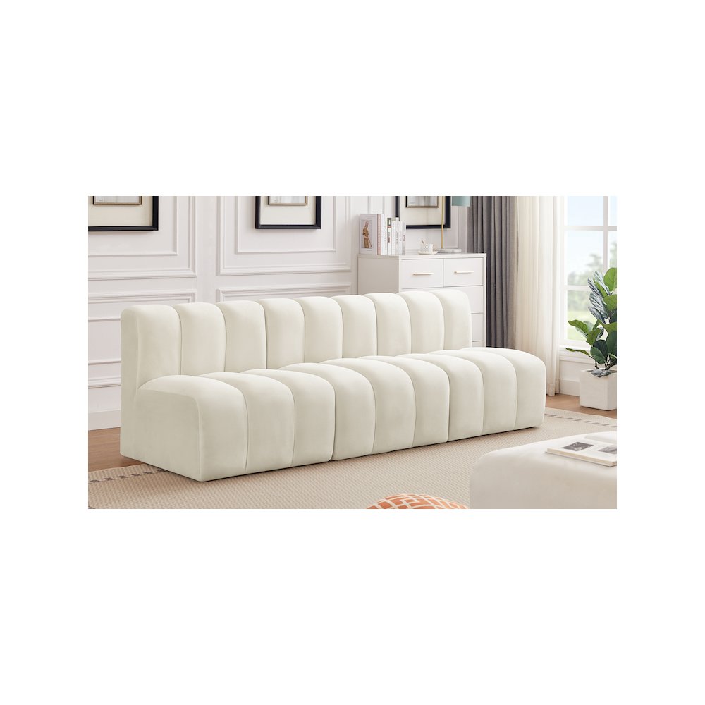 Arc Cream Velvet Modular Sofa