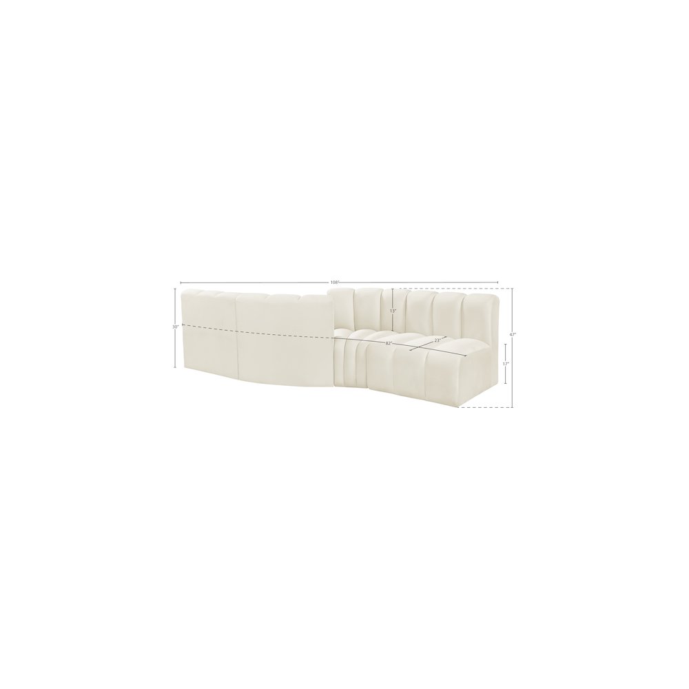 Arc Cream Velvet Modular Sofa