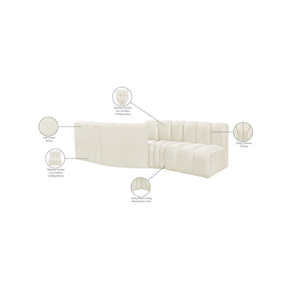 Arc Cream Velvet Modular Sofa