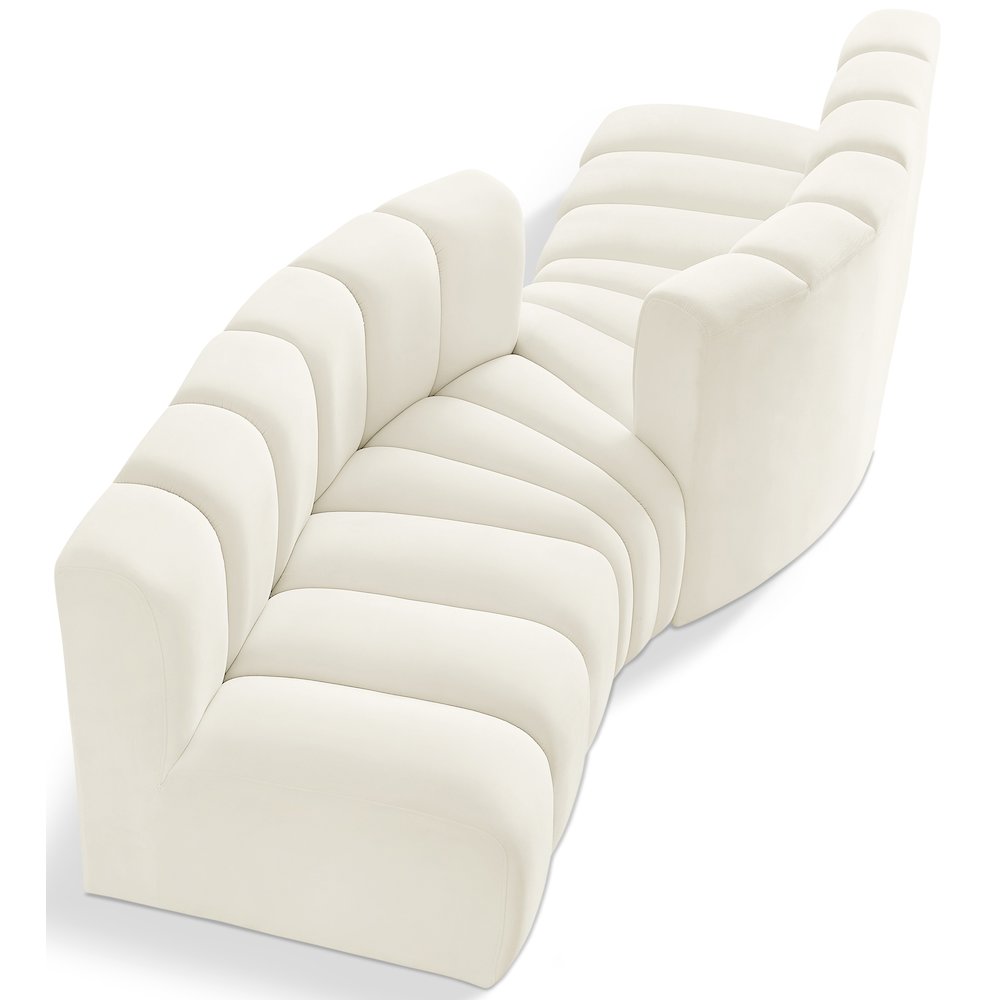 Arc Cream Velvet Modular Sofa