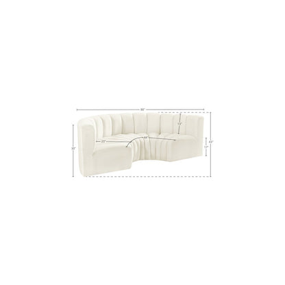Arc Cream Velvet Modular Sofa