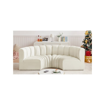 Arc Cream Velvet Modular Sofa