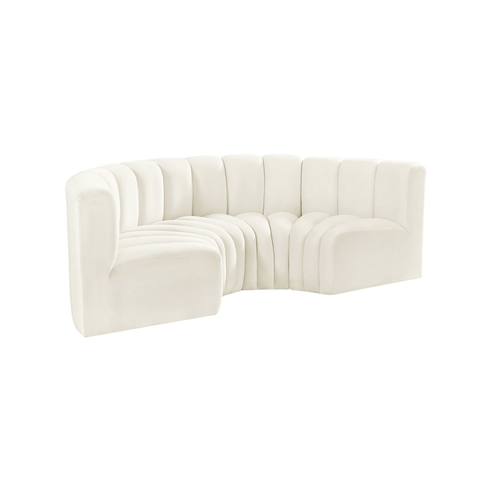 Arc Cream Velvet Modular Sofa