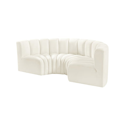 Arc Cream Velvet Modular Sofa