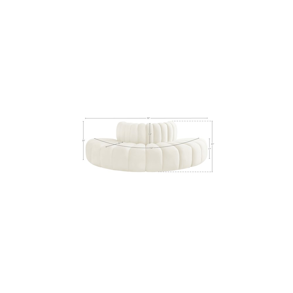 Arc Cream Velvet Modular Sofa