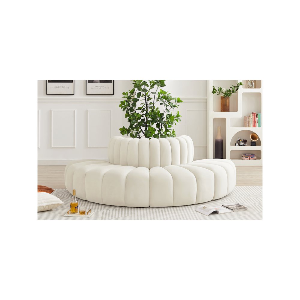 Arc Cream Velvet Modular Sofa