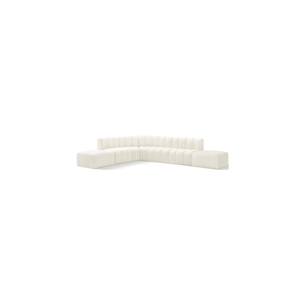 Arc Cream Velvet Modular Sofa