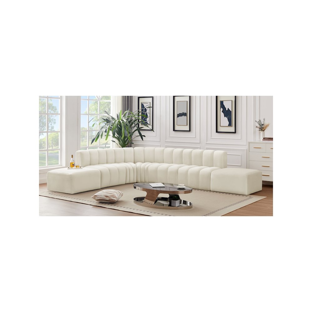Arc Cream Velvet Modular Sofa