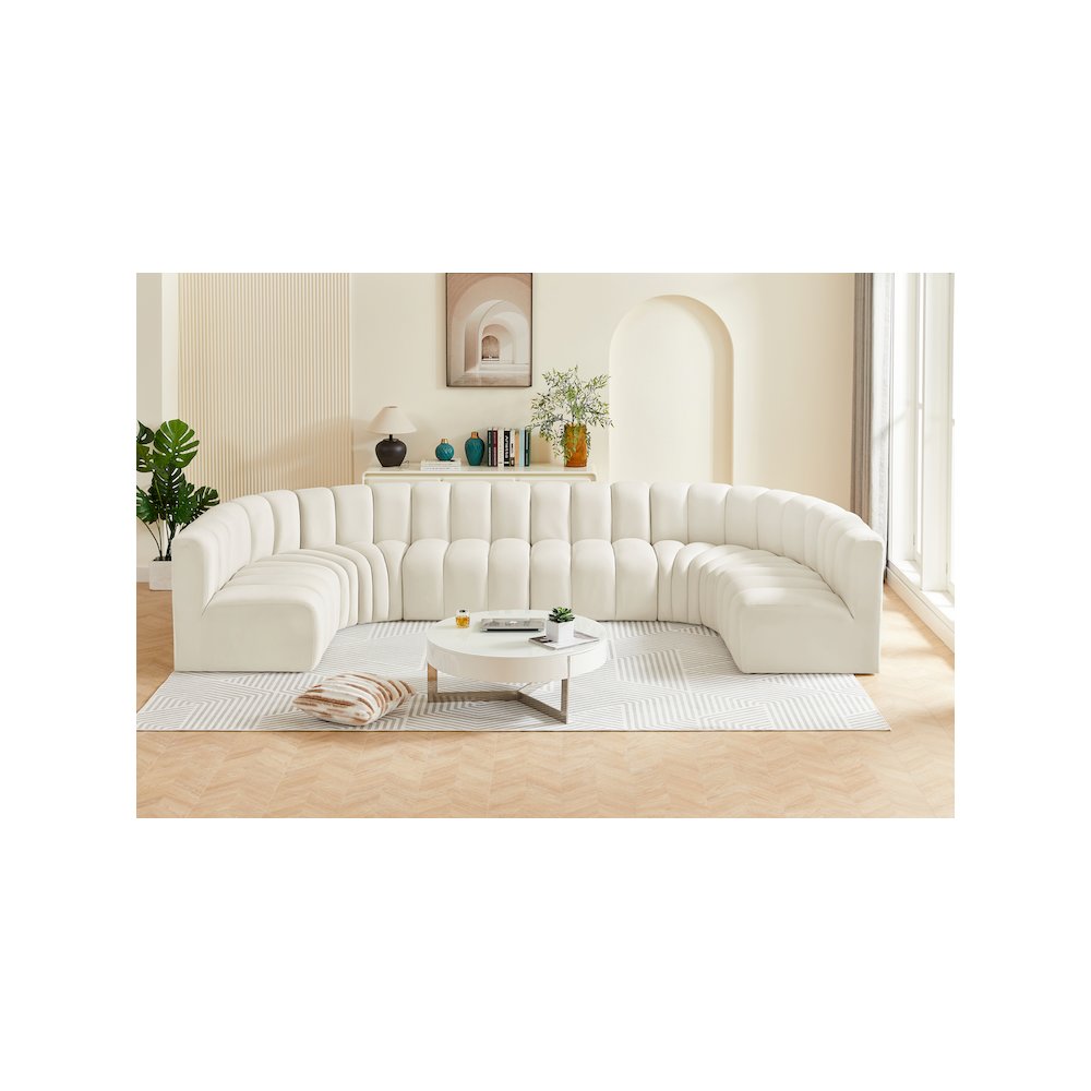 Arc Cream Velvet Modular Sofa