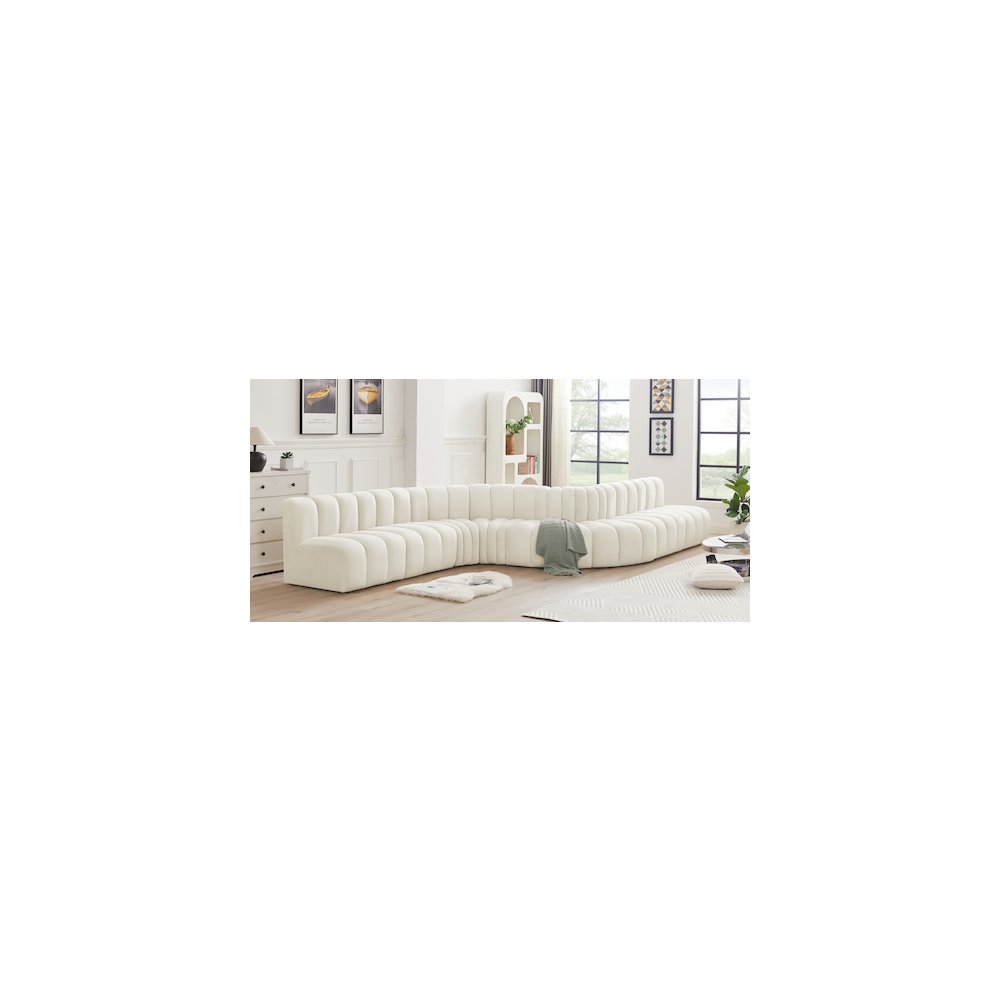 Arc Cream Velvet Modular Sofa