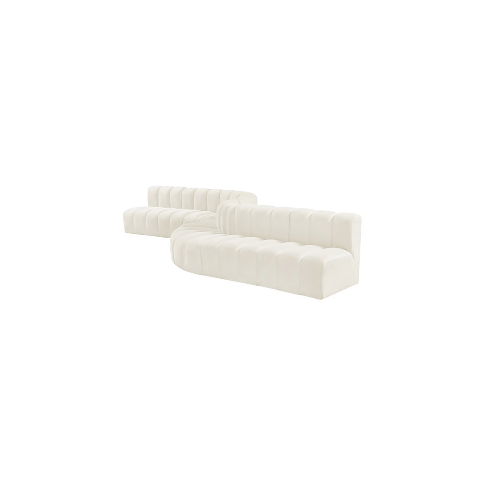 Arc Cream Velvet Modular Sofa