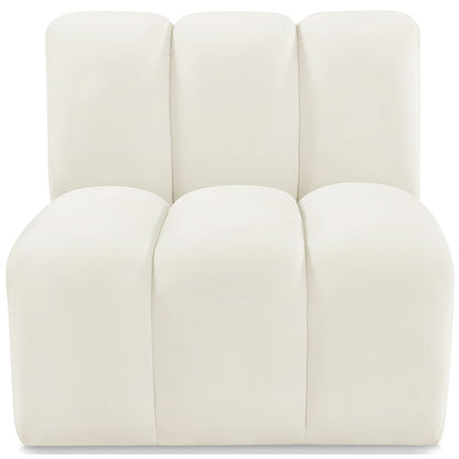 Arc Cream Velvet Straight Chair