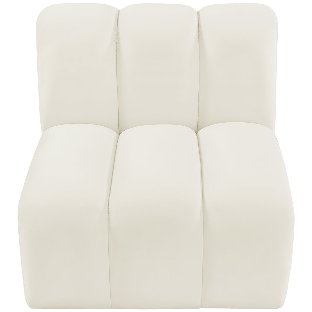 Arc Cream Velvet Straight Chair