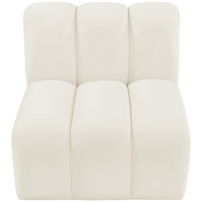 Arc Cream Velvet Straight Chair