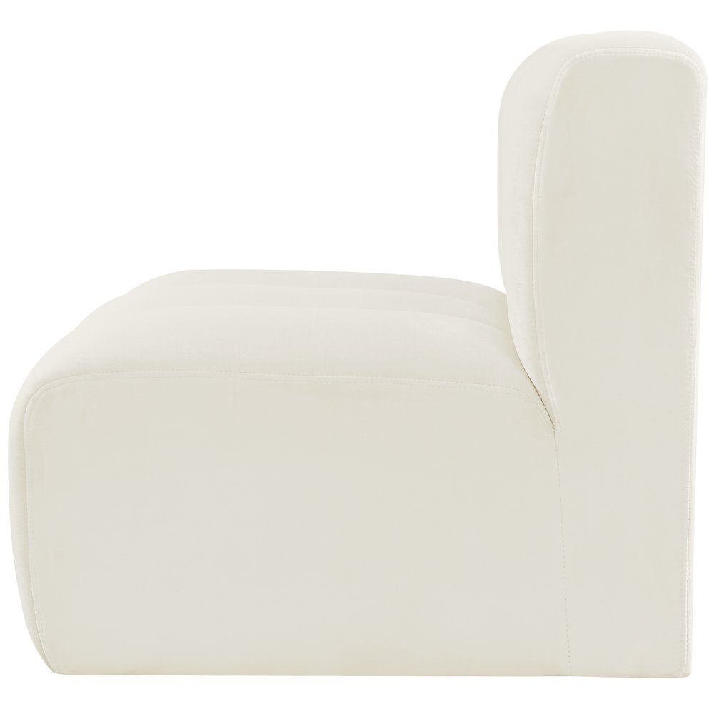 Arc Cream Velvet Straight Chair