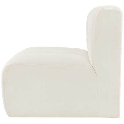 Arc Cream Velvet Straight Chair