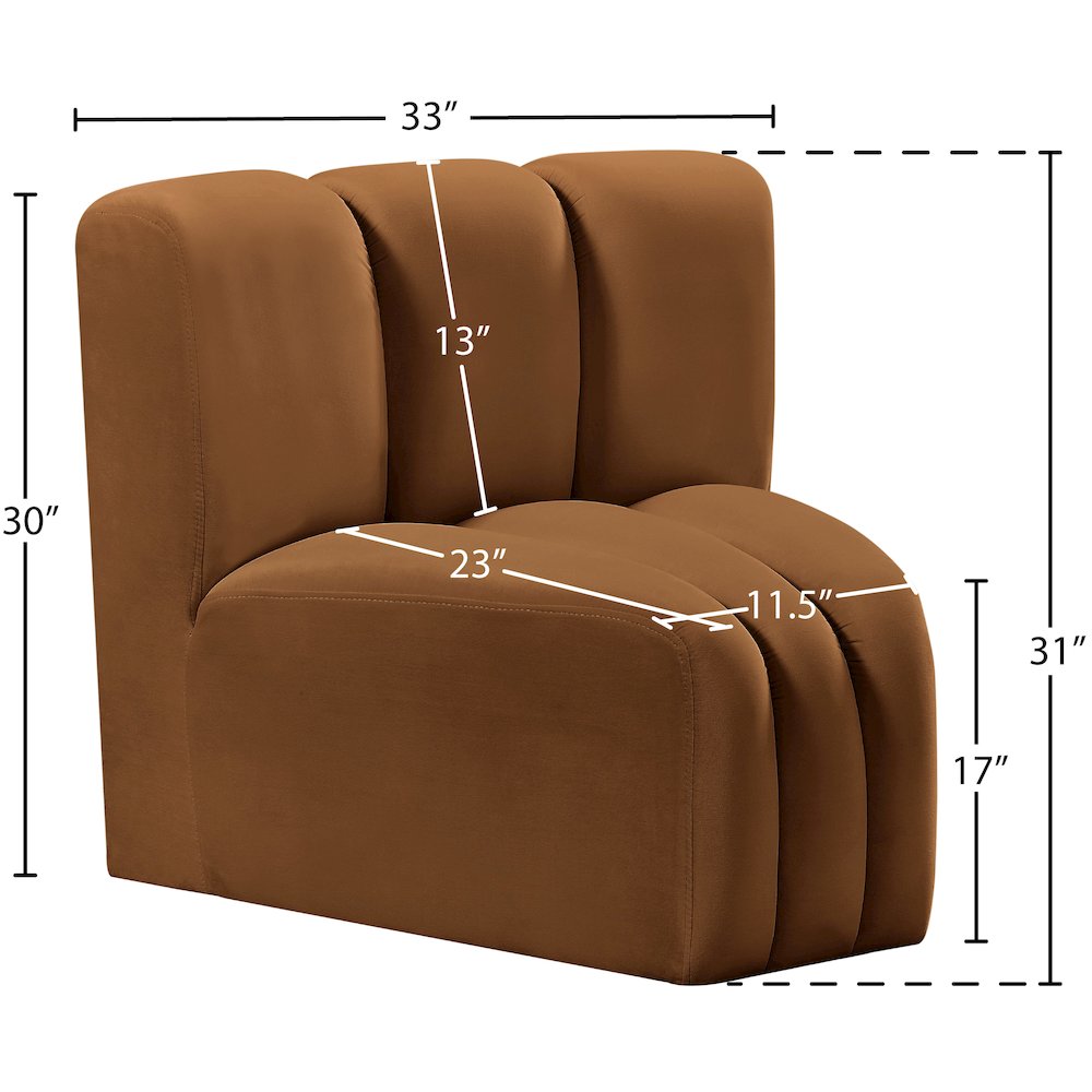 Arc Saddle Velvet Curved Corner