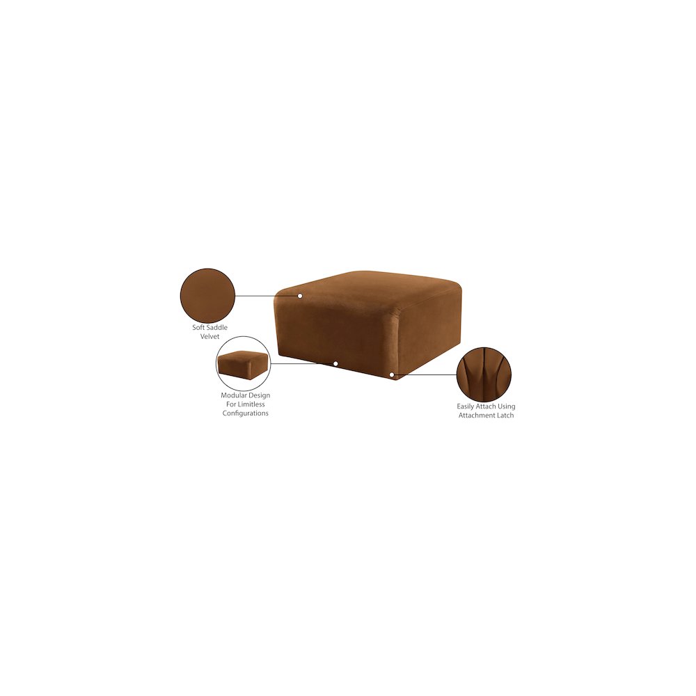 Arc Saddle Velvet Ottoman
