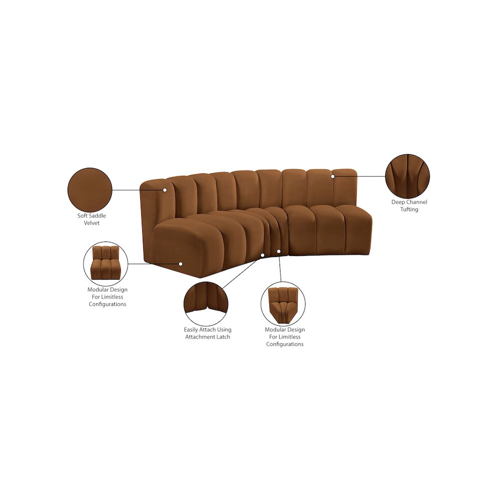 Arc Saddle Velvet Modular Sofa