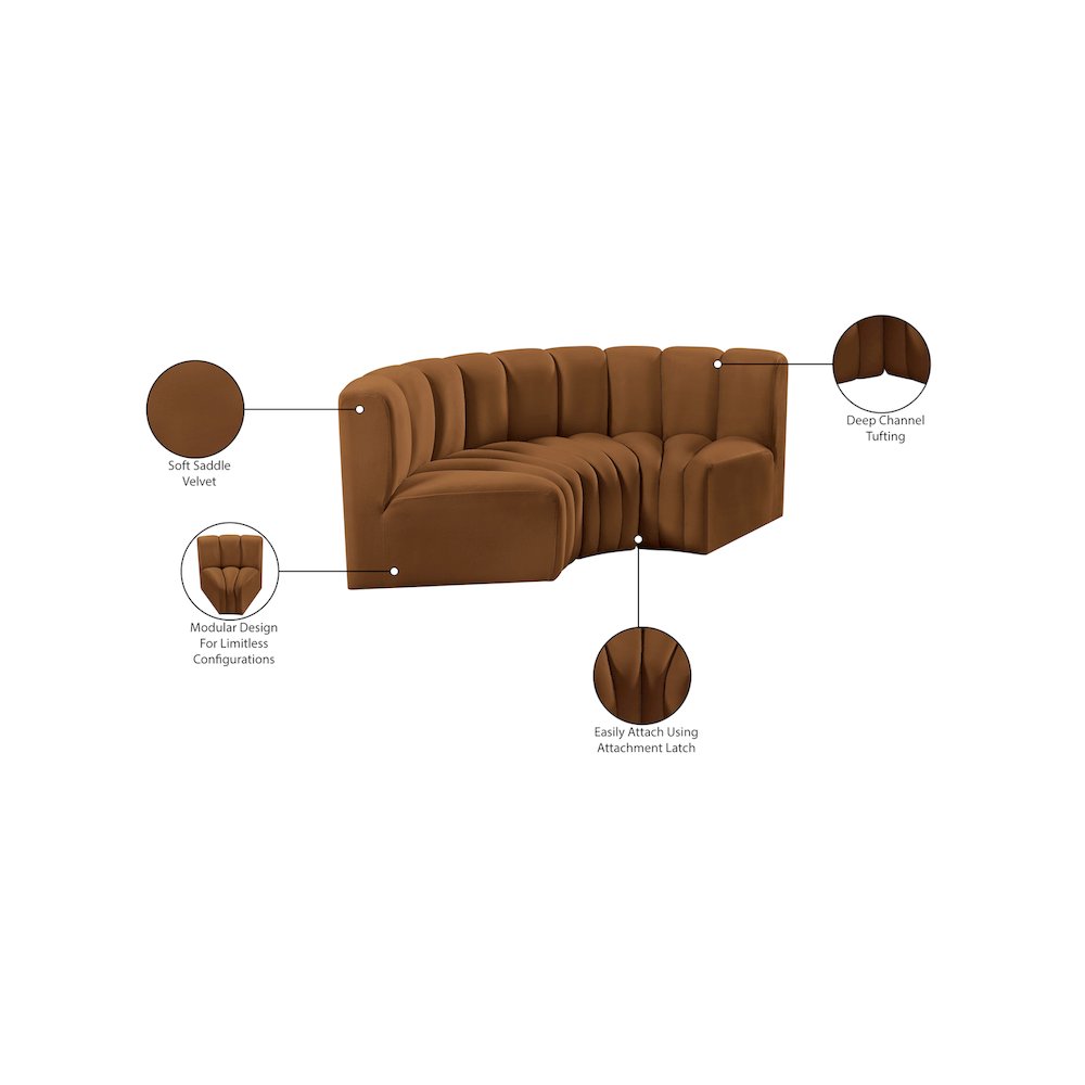 Arc Saddle Velvet Modular Sofa