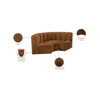 Arc Saddle Velvet Modular Sofa