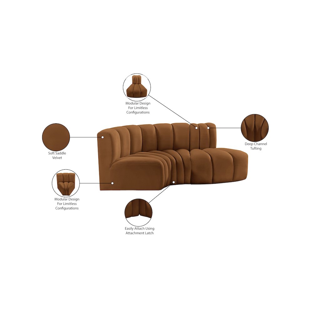 Arc Saddle Velvet Modular Sofa