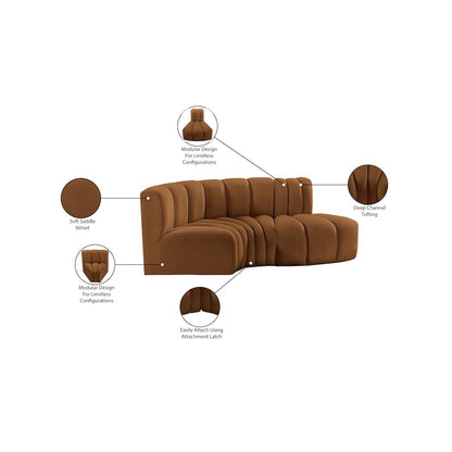 Arc Saddle Velvet Modular Sofa