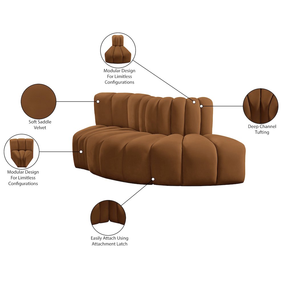 Arc Saddle Velvet Modular Sofa