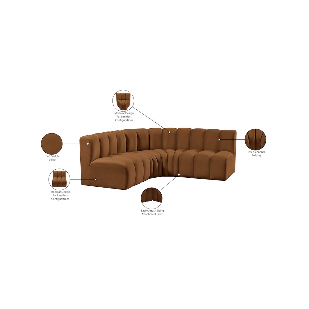 Arc Saddle Velvet Modular Sofa