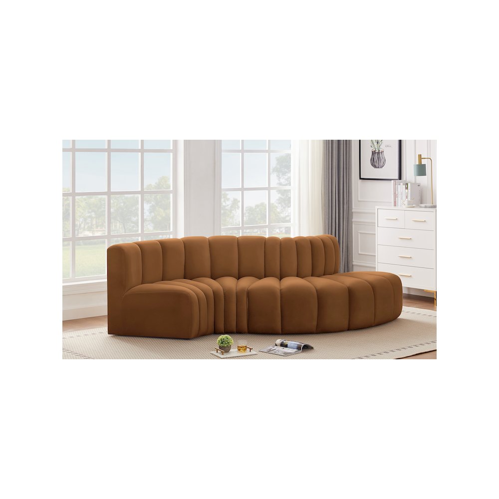 Arc Saddle Velvet Modular Sofa