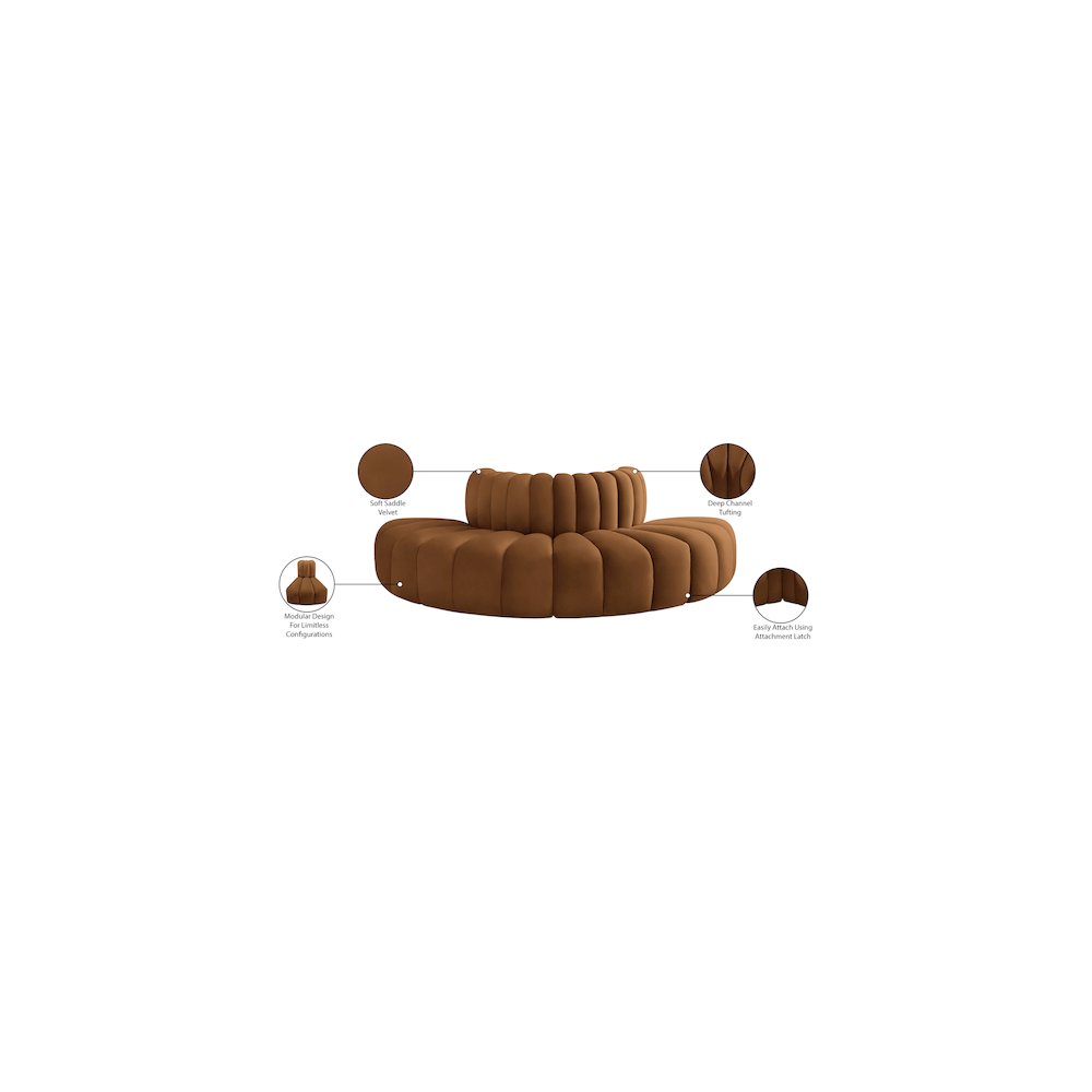 Arc Saddle Velvet Modular Sofa