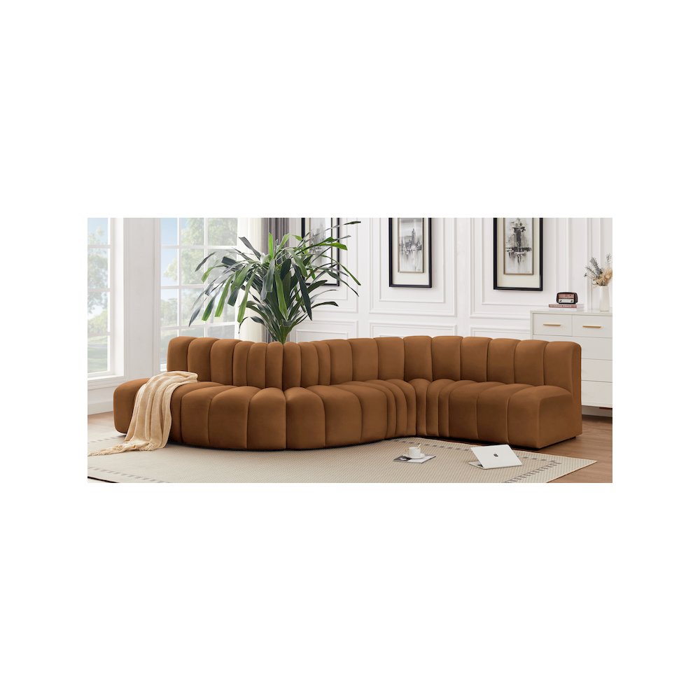 Arc Saddle Velvet Modular Sofa