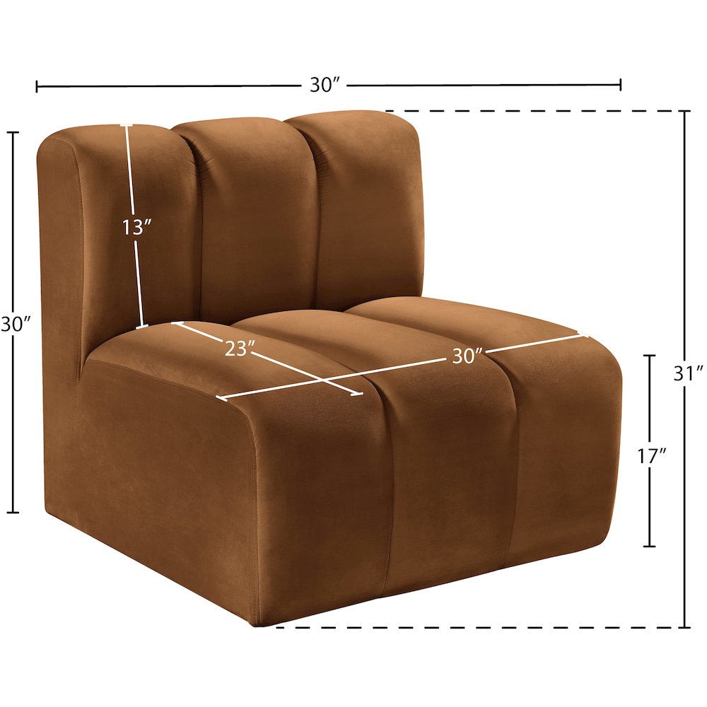 Arc Saddle Velvet Straight Chair