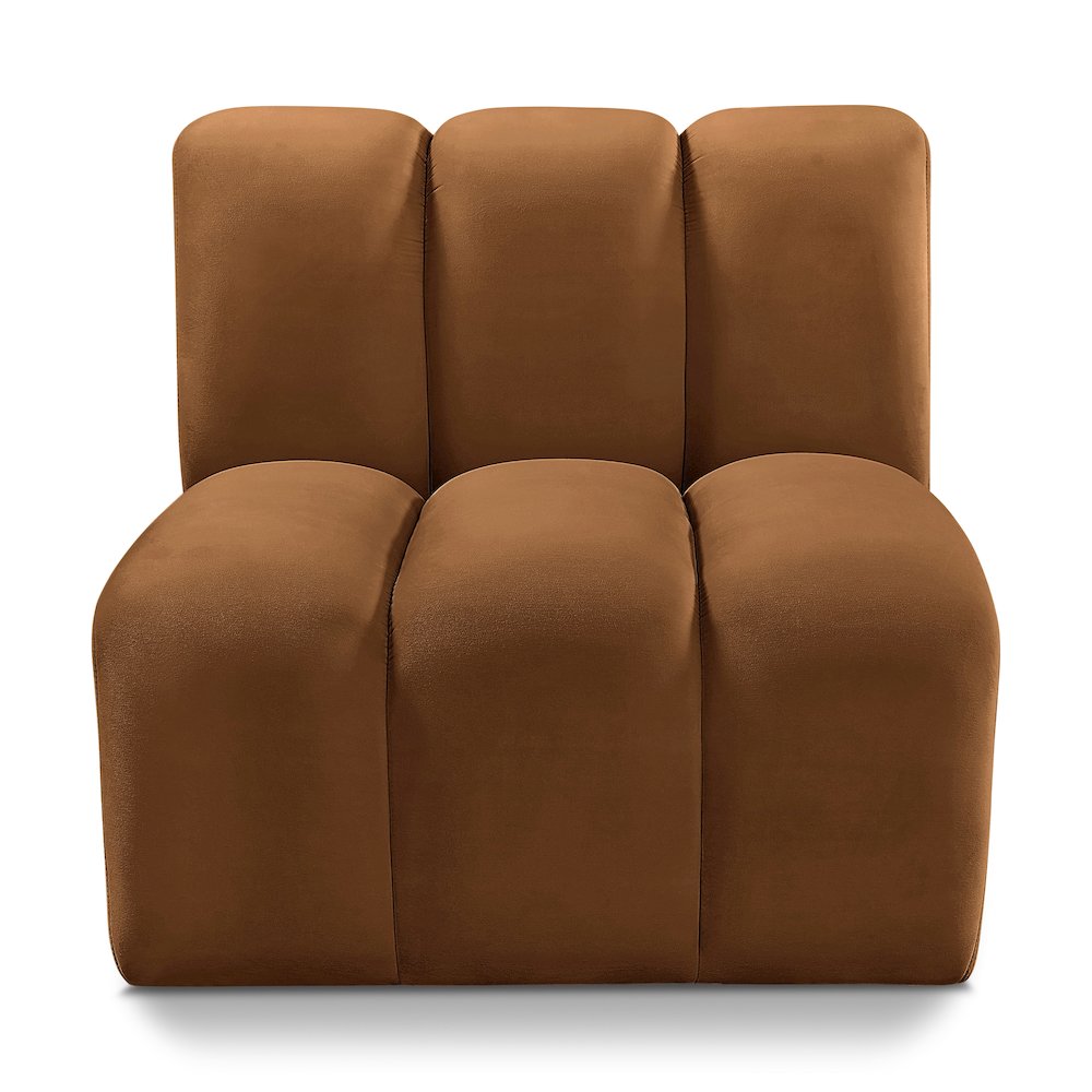 Arc Saddle Velvet Straight Chair