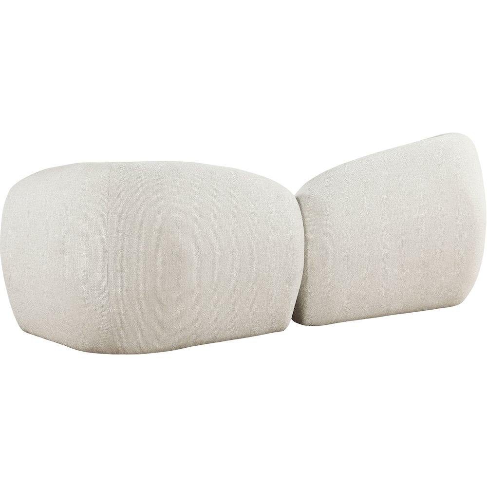 Elowen 91" Cream Fabric Upholstered Sofa