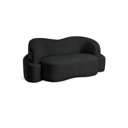 Principessa Black Boucle Fabric Loveseat
