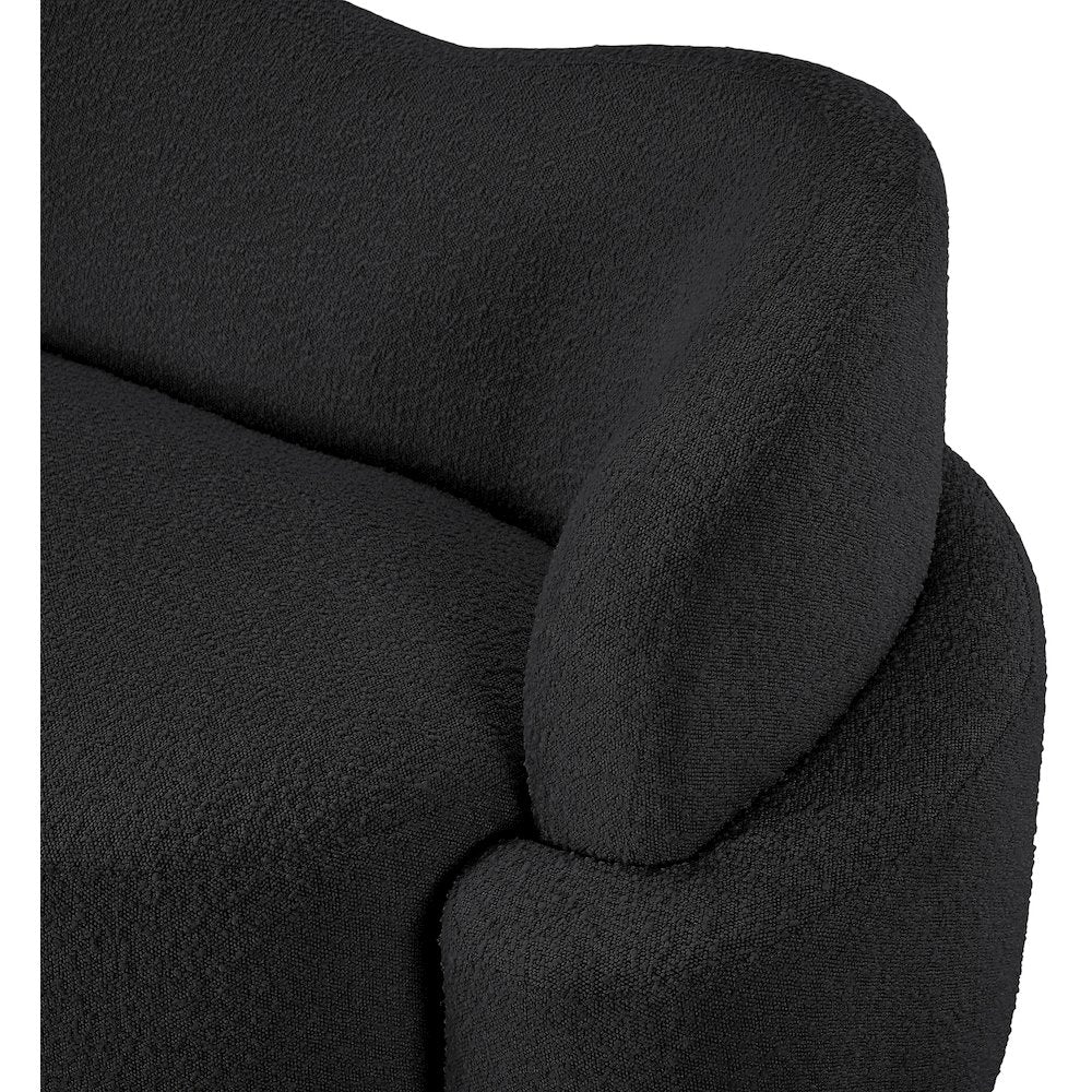 Principessa Black Boucle Fabric Loveseat