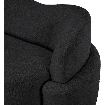 Principessa Black Boucle Fabric Loveseat
